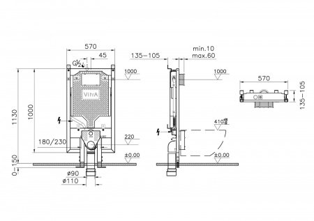 Инсталляция для подвесных унитазов Vitra VPro 765-5800-01