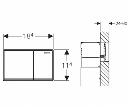 Кнопка смыва Geberit Omega 60 115.081.SJ.1 черный