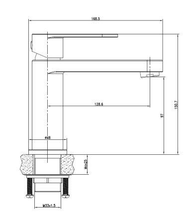 Смеситель для раковины Cersanit ELIO 63044 хром