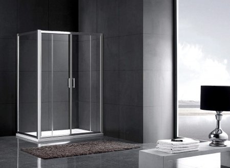 Душевой угол GEMY Victoria 150x70x190 профиль хром, стекло прозрачное, две дверцы