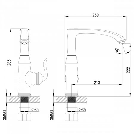 Смеситель для кухни Lemark Brava LM4705G золото