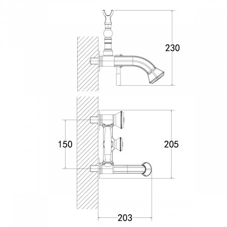 Смеситель для ванны с душем Lemark Jasmine  LM6612ORB черная бронза