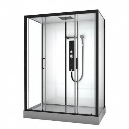 Душевая кабина Black&White G8010 160x85x215 профиль черный матовый, стекло прозрачное