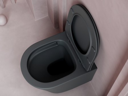 Унитаз подвесной безободковый Ceramica Nova Balearica CN6000MDH антрацит матовый