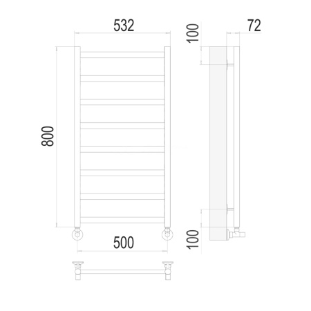 Полотенцесушитель водяной Terminus Аврора П8 50х80