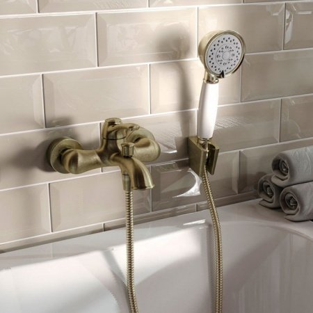 Смеситель для ванны с душем IDDIS Oldie OLDBR00i02 бронза матовая