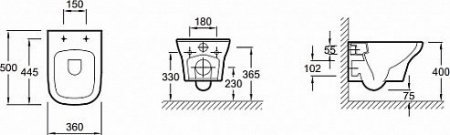 Комплект унитаз с инсталляцией Jacob Delafon Vox E21746RU-00 кнопка хром