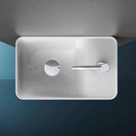 Раковина накладная 45см ArtCeram Savon LML003 белый