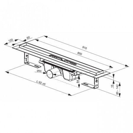 Душевой лоток Ravak 10° OZ 850 Хром