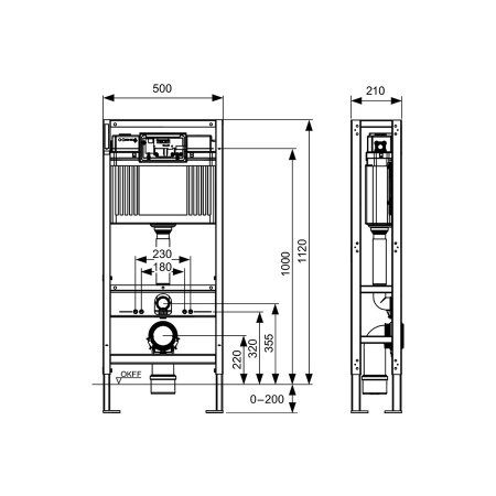 Инсталляция для подвесных унитазов TECE Spring K500393 отдельностоящая