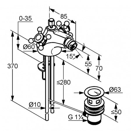 Смеситель для биде Kludi Adlon 512114520 золото