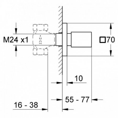 Вентиль запорный универсальный Grohe Eurocube 19910000 хром