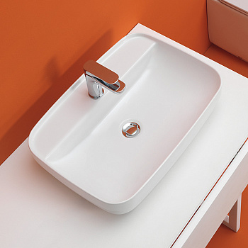 Раковина встраиваемая сверху / накладная 60см Kerasan Tribeca 514201*1 белый