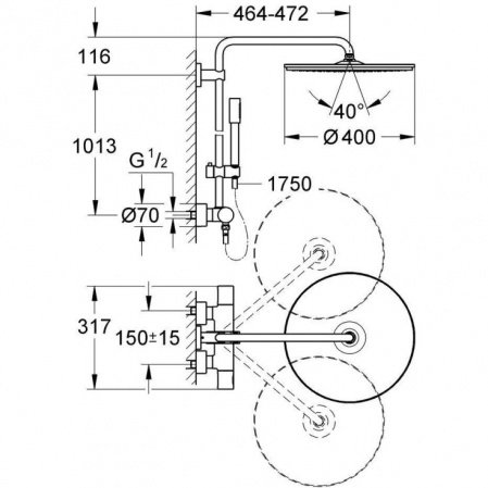 Душевая стойка Grohe Rainshower Jambo 27174001 хром