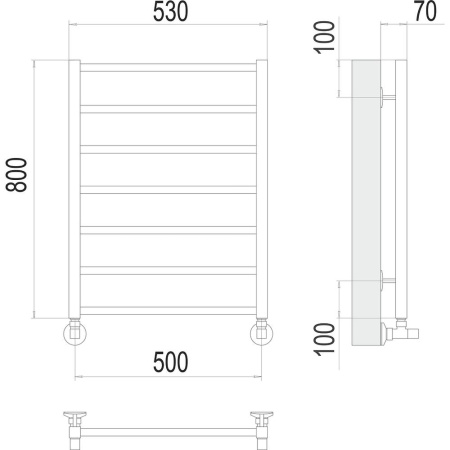 Полотенцесушитель водяной Terminus Контур П7 50х80