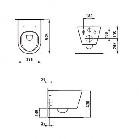 Унитаз Laufen Kartell Rimless 8.2033.7 подвесной без сиденья
