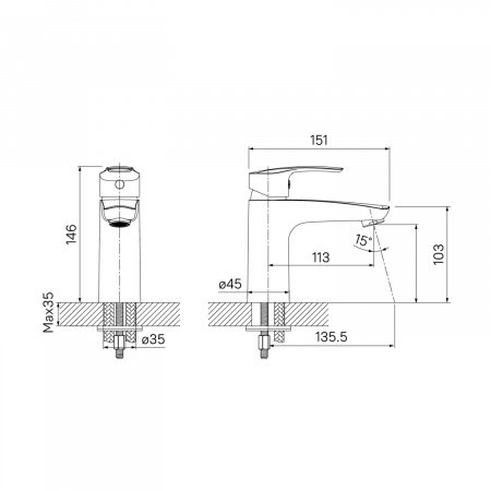 Смеситель для раковины IDDIS Ray RAYSB00i01 хром глянцевый