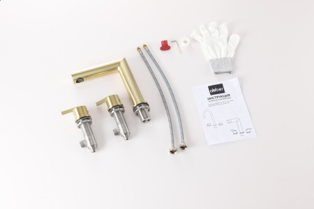 Смеситель ABBER Perfekte 316 AF8A08BG для раковины, золото брашированное