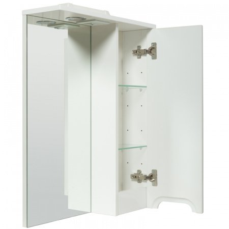 Зеркальный шкаф Rush Pioneer 60 со светильником Белый глянец