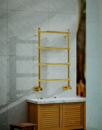 Полотенцесушитель водяной Margaroli Sole 442-4/S 4423704GON 720х435 золото