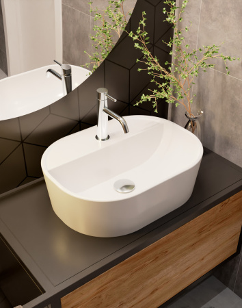 Раковина накладная 50.5см AQUAme AQM5002 белый