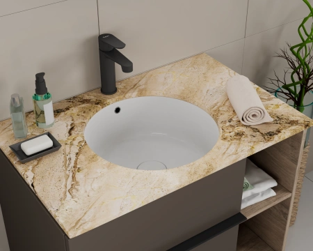 Раковина встраиваемая снизу 42см D&K Matrix DT1391816 белый