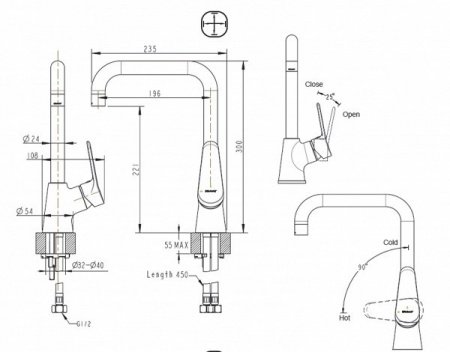Смеситель для раковины Bravat Eco F193158C хром