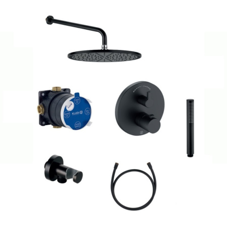 Встраиваемая душевая система с термостатом Kludi Nova Fonte 208313915 черный матовый