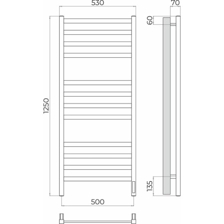Полотенцесушитель электрический Terminus Ното П12 50х125