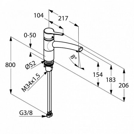 Смеситель для кухни Kludi Trendo 335780575 хром