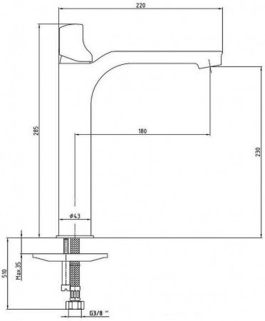 Смеситель для раковины E.C.A Myra 102108984HEX хром