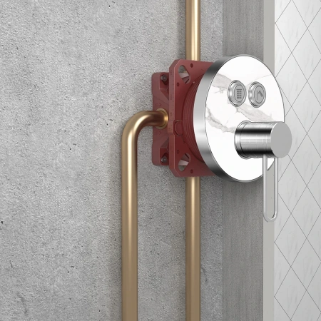 Термостат для душа на 2 потребителя AQUAme  AQM8801MB черный матовый