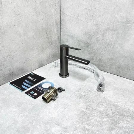 Смеситель для раковины BELZ B10813-3, оружейная сталь