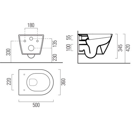 Унитаз подвесной безободковый GSI Kube X 941611 белый