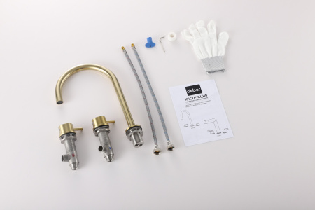 Смеситель ABBER Wasser Kreis 316 AF8108BG-M для раковины, золото брашированное