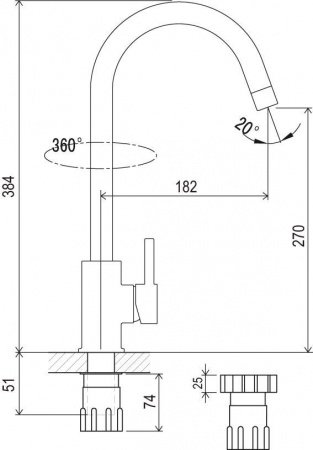 Смеситель для кухни Ravak KM X070039 хром