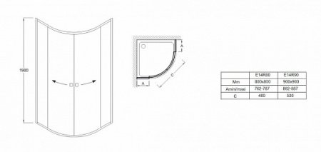 Душевой угол Jacob delafon E14R90-GA 90x90x190 профиль хром, стекло прозрачное