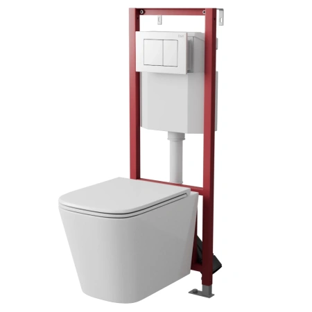 Готовое решение для подвесных унитазов D&K DI8640116 с белой клавишей