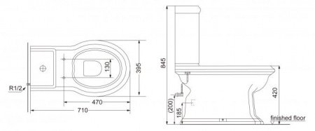 Унитаз напольный унитаз-компакт Creo Ceramique Dijon DI1002+DI1003+DI1001N белый