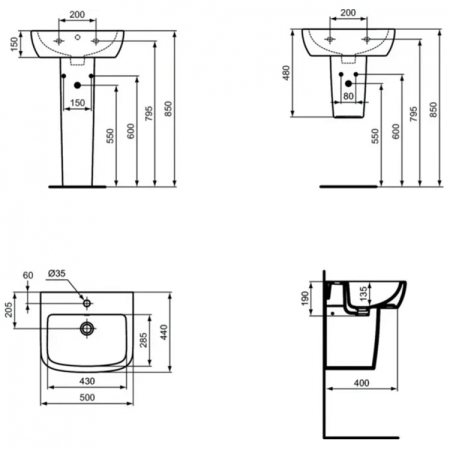 Пьедестал для раковины Ideal Standard Tempo T422901