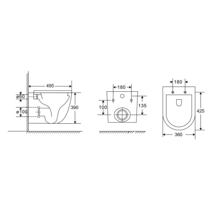 Унитаз подвесной безободковый Vincea Bien VT1-51T белый, с сиденьем микролифт