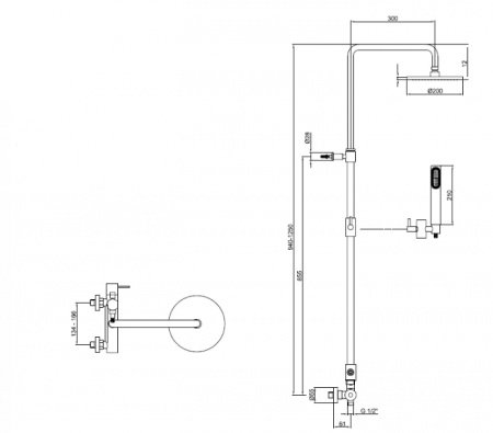 Душевая стойка Webert Elio EL870105015PVC хром