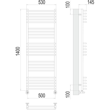 Полотенцесушитель водяной Terminus Соренто П23 50х140