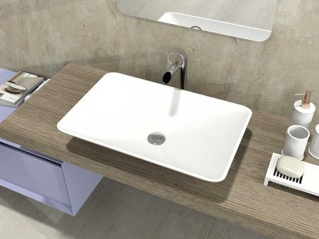 Раковина накладная 60см MonteBianco Stelvio Quattro 12205 белый матовый