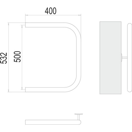 Полотенцесушитель водяной Terminus  П-образный (1") БШ 50х40