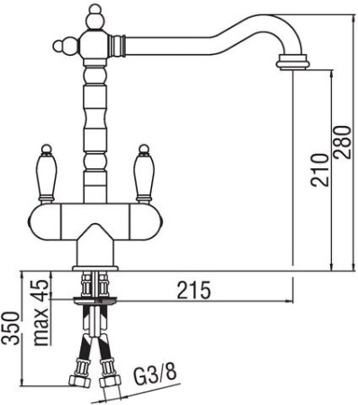 Смеситель для кухни Nobili Antica AT18117BR Бронза