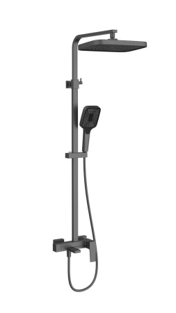 Душевая стойка со смесителем Vincea Cube VSFS-4C12GM вороненая сталь