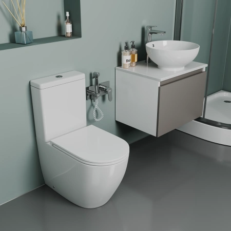 Унитаз напольный D&K Matrix DT1397016 белый, с сиденьем микролифт