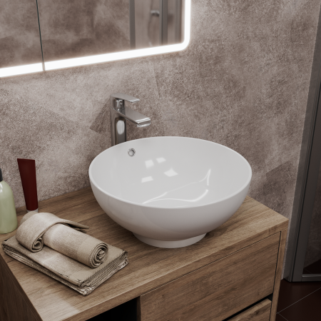 Раковина накладная 40см D&K Matrix DT1390516 белый