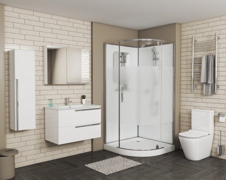 Душевая кабина Grossman GR170 100x100x205 профиль хром, стекло прозрачное/матовое